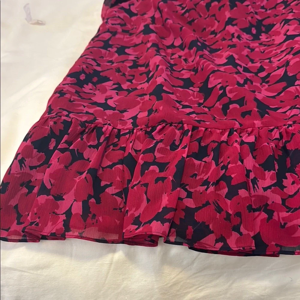 J. Crew Factory Red and Black Ruffled Sheath Dress - Picture 7 of 11